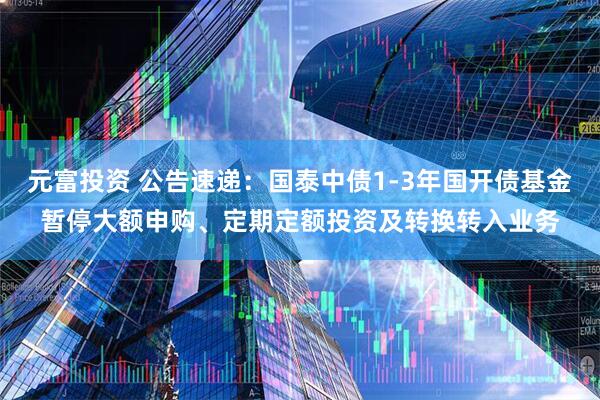 元富投资 公告速递：国泰中债1-3年国开债基金暂停大额申购、定期定额投资及转换转入业务