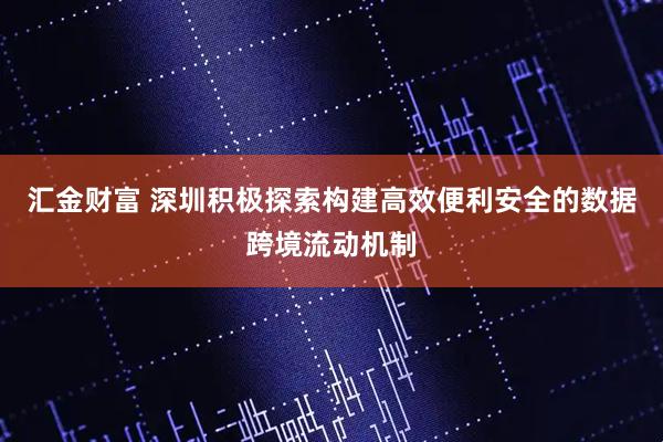 汇金财富 深圳积极探索构建高效便利安全的数据跨境流动机制