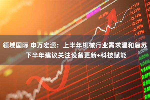 领域国际 申万宏源：上半年机械行业需求温和复苏 下半年建议关注设备更新+科技赋能